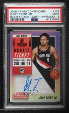 2018 Contenders Premium Edition Silver Prizm Gary Trent Jr PSA 9 MINT Auto 00c9