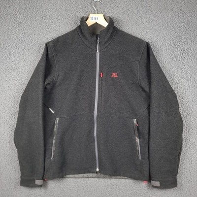 HELLY HANSEN Jacket Mens M Medium Black Wool Blend Windbreaker Bomber Full Zip