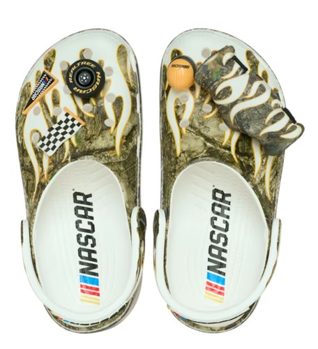 Crocs NASCAR Realtree Classic Clog Mens US 12 NEW Drink Holder Jibbitz Trackside