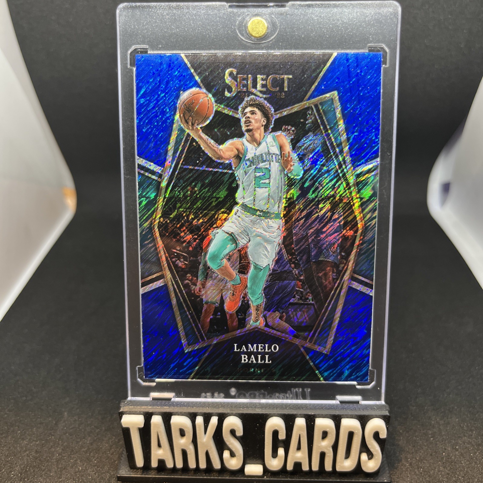 2021-22 Panini Select LaMelo Ball Premier Level Blue Shimmer Prizm #185