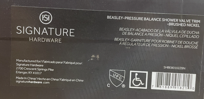 #ad #ad Signature Hardware SHBE80102ZBN Beasley Pressure Balanced Valve Trim Only *READ* $114.99