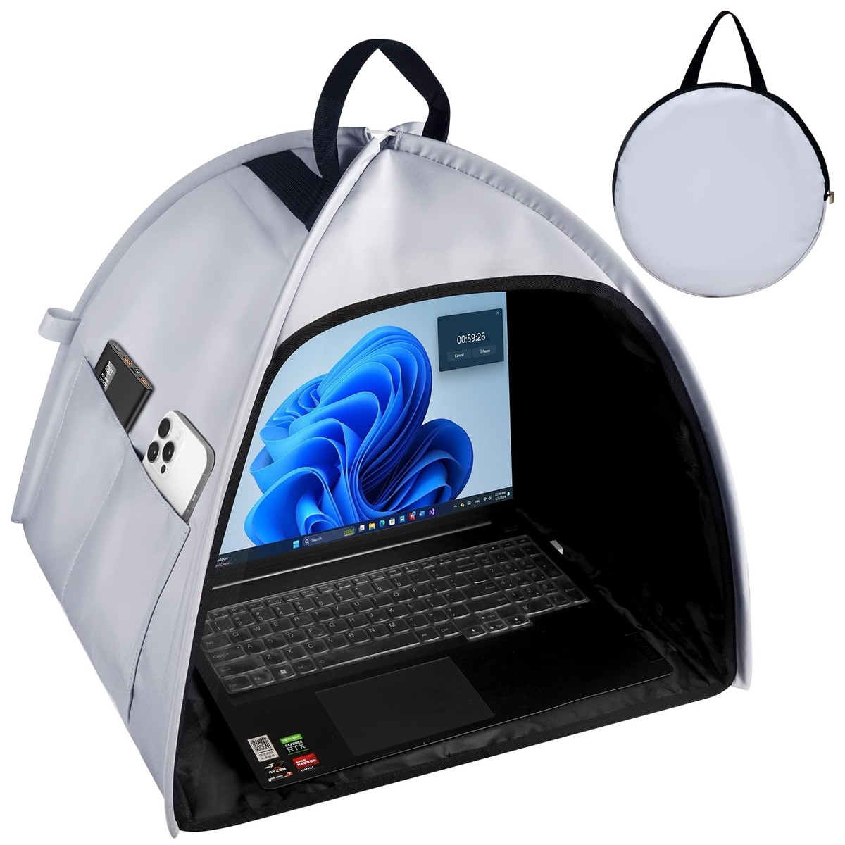 Universal Foldable Laptop Sun Shade & Privacy Shield -Fits 13-16