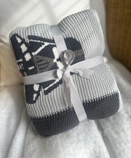 Pottery Barn Kids Star Wars Patchwork Baby Blanket Mono  Lauren  NWOT OPEN BOX 