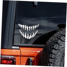 Monster Teeth Decal Vinyl Sticker Auto Car Truck Wall Laptop White 5.5" x