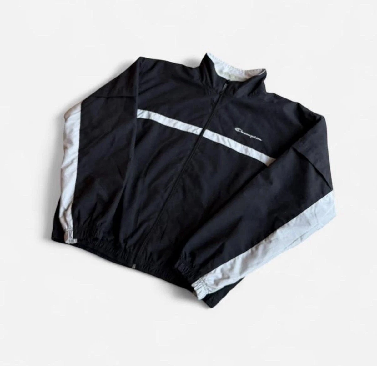Vintage 2000s Y2K Champion Black And White Windbreaker Size Medium