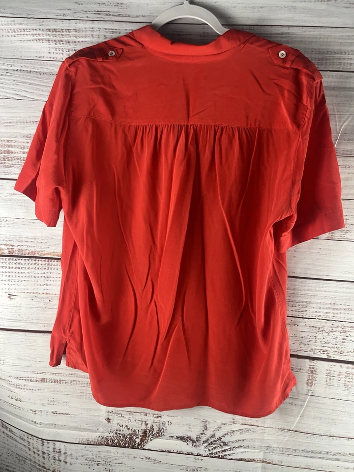 Camisa feminina Liz Claiborne Collection 12 vermelha 100 seda - Imagem 2 de 4