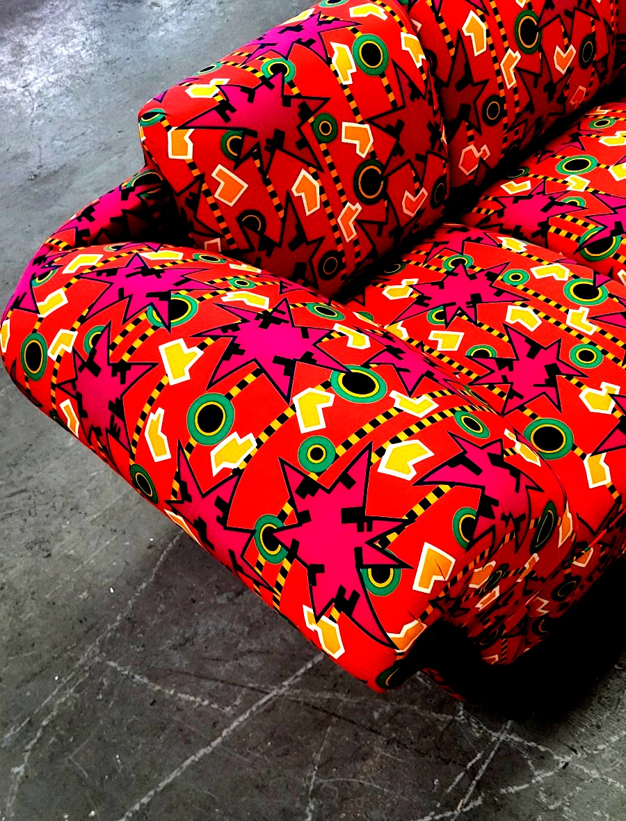 Sofa fabric "Zambia" by Nathalie Du Pasquier for Memphis exhibition Franta 2009