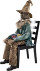 4.5 Ft Scary Sitting Scarecrow Animatronic | Decorations | Animated | Pop-Up ...