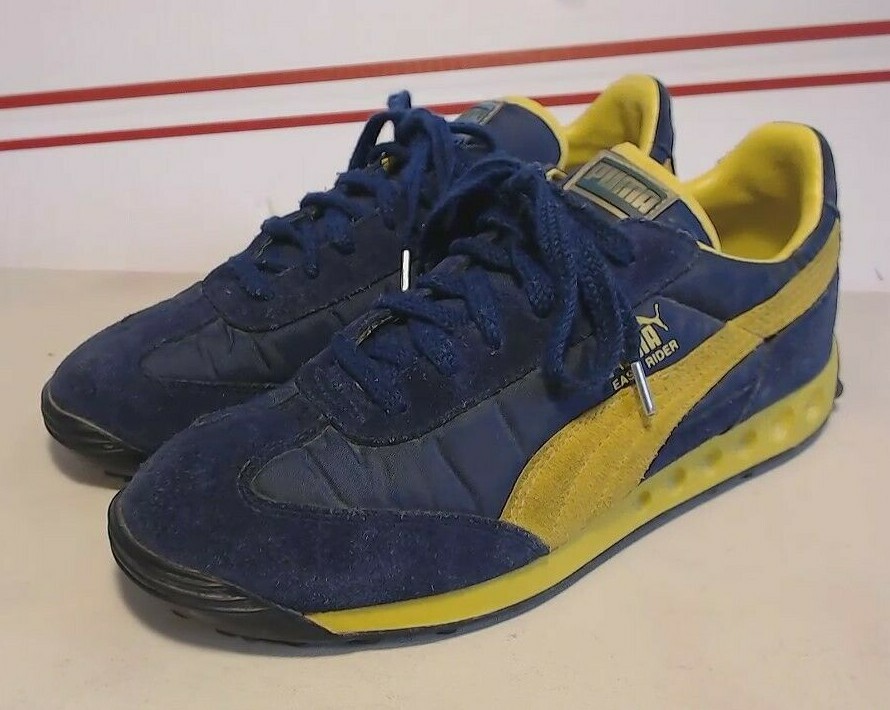 puma easy rider blue and yellow women's 