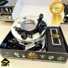 2 DISTANZIALI 16 mm 5x110 65.1 + 10 BULLONI NERI PER ALFA R. GIULIA STELVIO 159