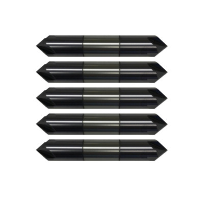 5 Pack 1/8'' Solid Carbide Chamfer Mill   4 Flute 90 Degree Double End TiAlN USA