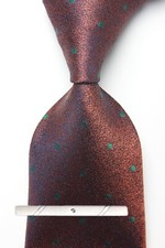 New Classic Polka Dot Brown Green JACQUARD WOVEN 100 Silk Men's Necktie Tie