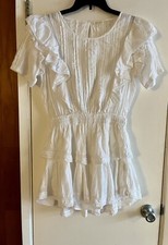 Size Large NWOT LoveShackFancy Natasha Mini Dress in White