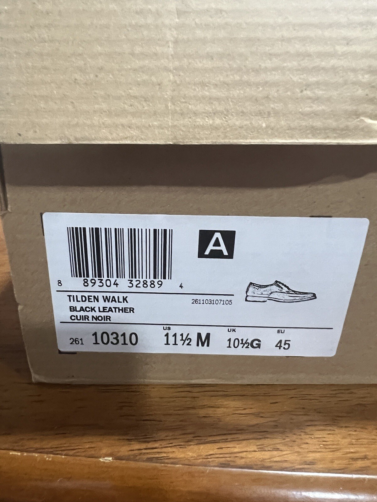 SAOLA Abito Oxford Clarks Tilden Walk stringato in pelle scarpe da uomo nero taglia 11 5 M