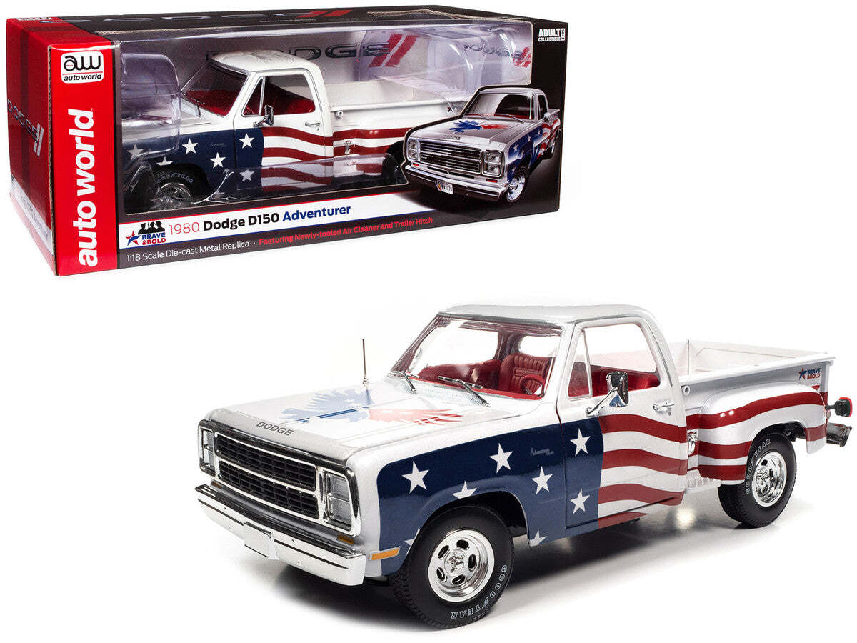 1 18 Scale Diecast Trucks 1/18 Auto World 1980 Dodge D150 Pick-M