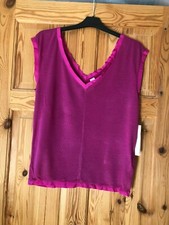 BNWT ADIDAS SLVR Ladies Pretty Deep Pink V Neck/Back Sleeveless Top Size S