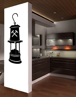 Wand- Aufkleber - ''Grubenlampe - Geleucht - Bergmann'' - Wandtattoo