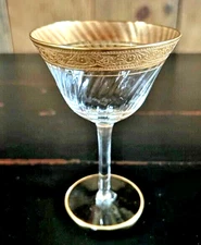 RARE! TIFFIN FRANCISCAN Crystal SMALL Rambler 24K Gold Encrusted 1930's