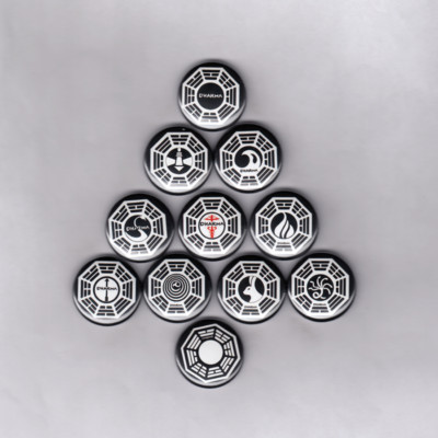 LOST / DHARMA INITIATIVE 1'' PINS / BUTTONS (logo shirt poster art print patch)