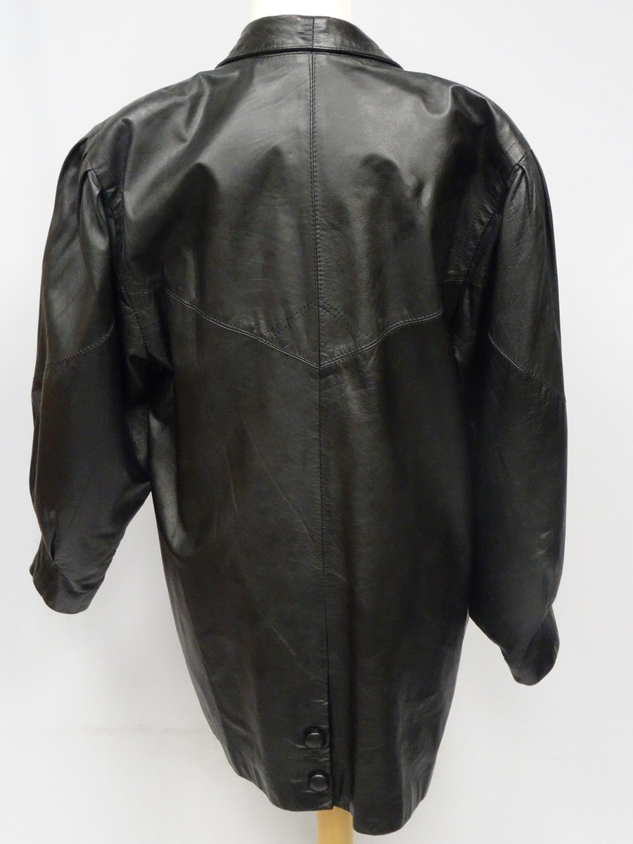 LUXURY 80's VALENTINO UOMO MEN'S BLACK LEATHER JACKET * sz