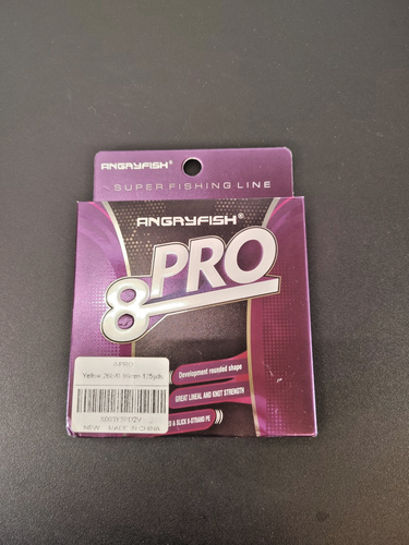 ANGRYFISH 8-PRO/COMPACTLY BRAIDED/ 26LB/ 125YDS/ YELLOW/FISHING LINE