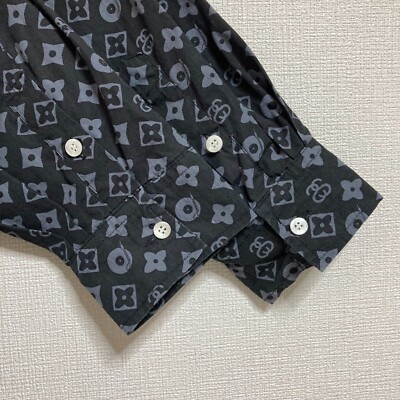 【Made in USA 】Stussy monogram bandanna Stussy Paisley Bandana Print Blue Print Zip Up Hoodie Size