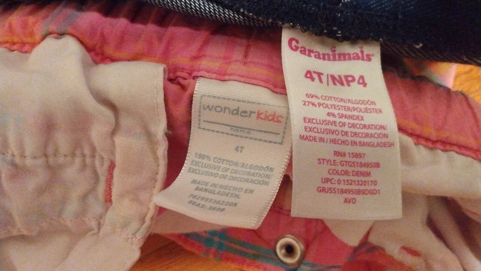 Lote De 2 Pantalones Cortos Niña Talla 4t Garannimals & Wonder Kids Foto 4 de 4