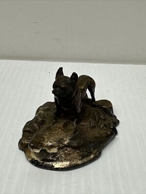 K & O Kronheim Oldenbusch Co Metal Bulldog On Stand Rare