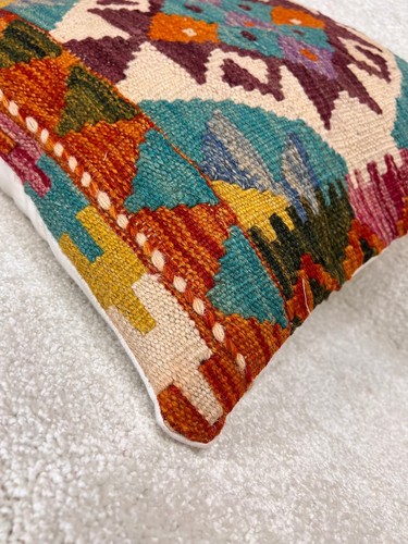 Fundas de cojín Afghan Kilim 100 % lana hechas a mano - multicolor - Imagen 66 de 91