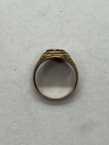 Antique Virginia 1929 Reedville High School class ring 10k yellow gold enamel 8g - Picture 5 of 10