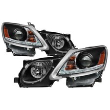 Fit 06-11 Lexus GS300 GS350 Black LED DRL Projector Headlights Factory HID Model
