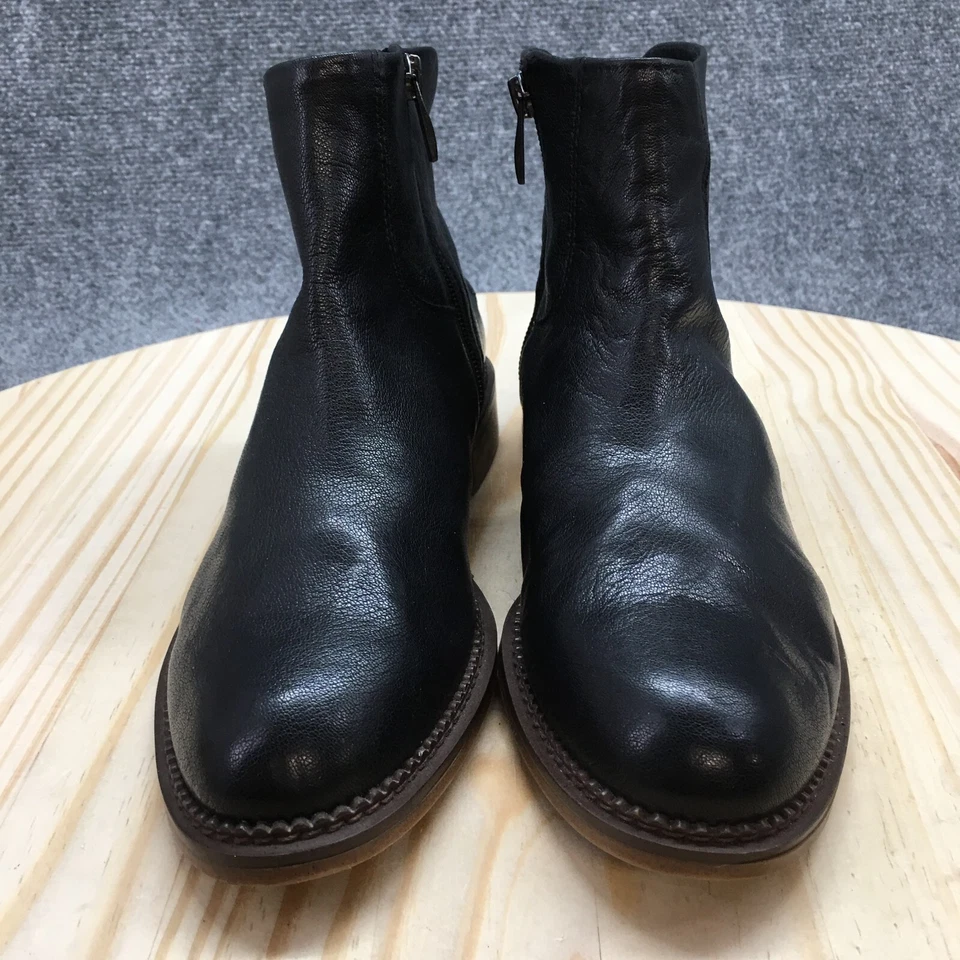 Franco Sarto Botas Mujer 7.5 M Hero Botín al Tobillo Cuero Negro Informal Bloque NUEVO Foto 4 de 4