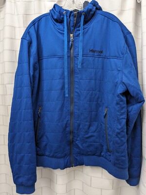 Marmot Jacket Summit Rock Insulated Blue Hoodie E 53100 Men's Size XL