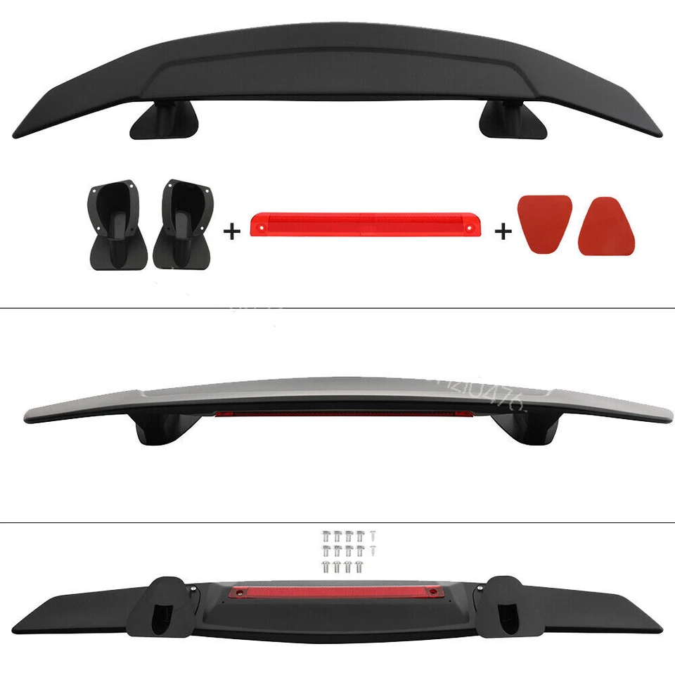 For Kia Forte 2010-2024 GT 46" Rear Trunk Spoiler GT Racing Wing Matte Black - Imagem 2 de 4