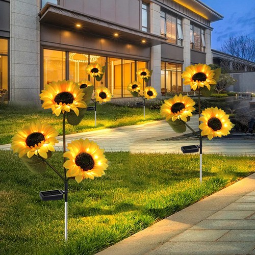 Solar LED Light Sunflower Outdoor Garden Stake Lights Waterproof Yard Lamp Decor - Picture 9 of 22