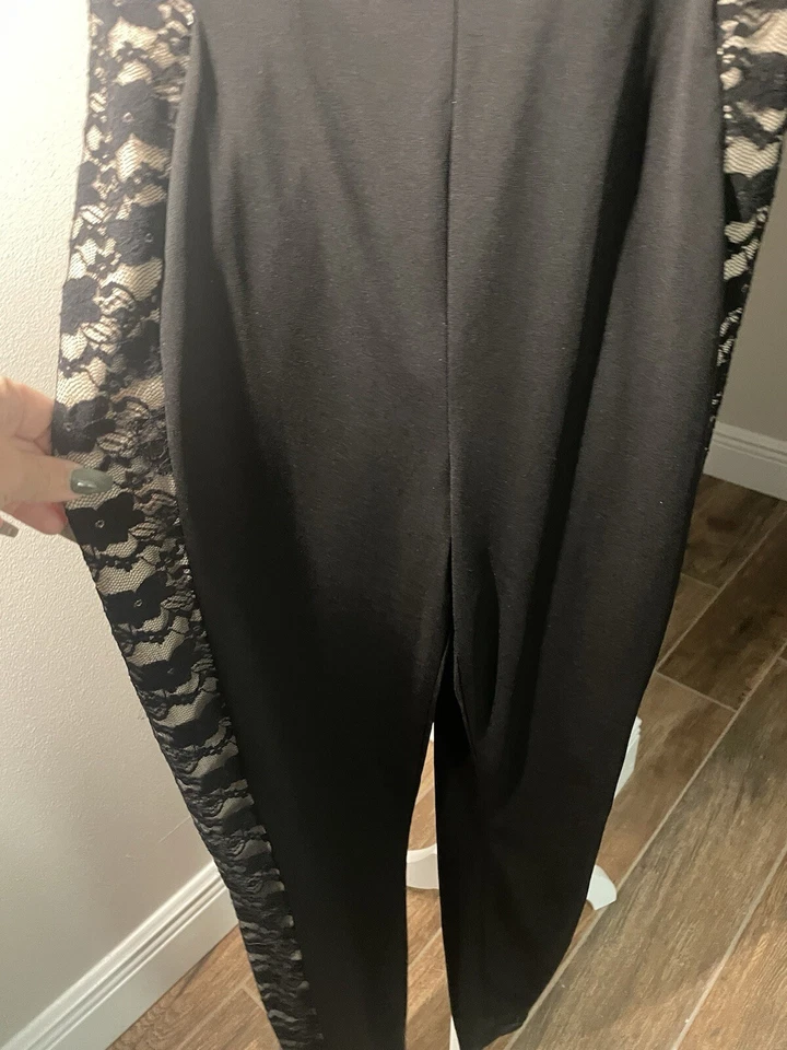 Women’s Juniors Jumpsuit Black Lace Small Ark & Co Holiday Party Club NWT - Image 4 of 4