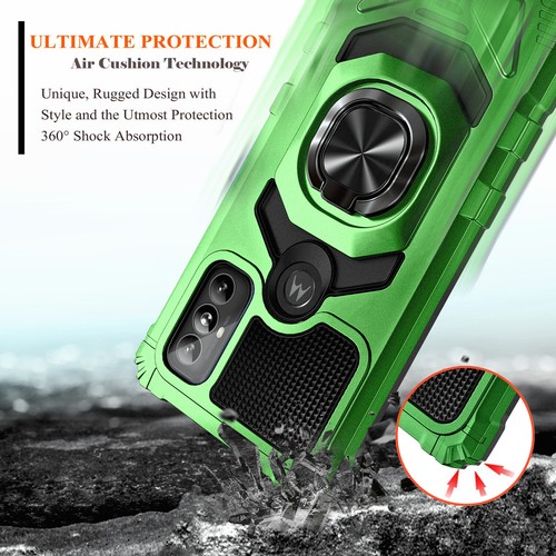For Motorola Moto G Power 2022 Case Shockproof Ring Stand Cover + Tempered Glass - 第 28/31 張圖片