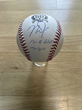 Mike Trout Signed 50th Anniversary Logo Baseball With Inscription-MLB Coa