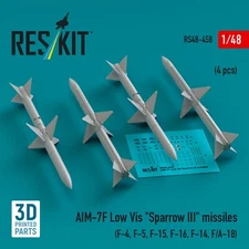 AIM-7F Low Vis "Sparrow III" missiles (4 pcs) Scale kit 1:48 ResKit RS48-0458