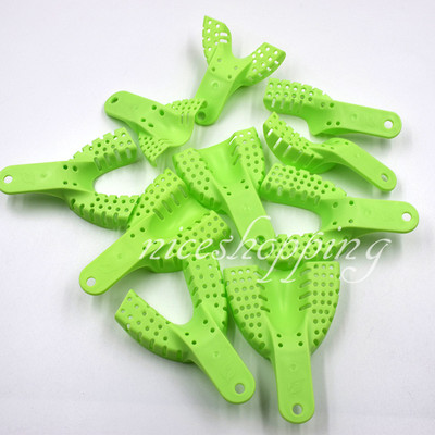 10 Pcs/set Dental Supply Impression Trays Autoclavable Central Denture Green 