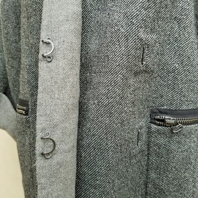 $695 3.1 Phillip Lim S Gray Wool Kimono Sleeve Jacket Coat Zip