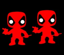 Mini Deadpool - 2 PACK - Red Vinyl Decals, Marvel, Comic, Toys, Figures, Car