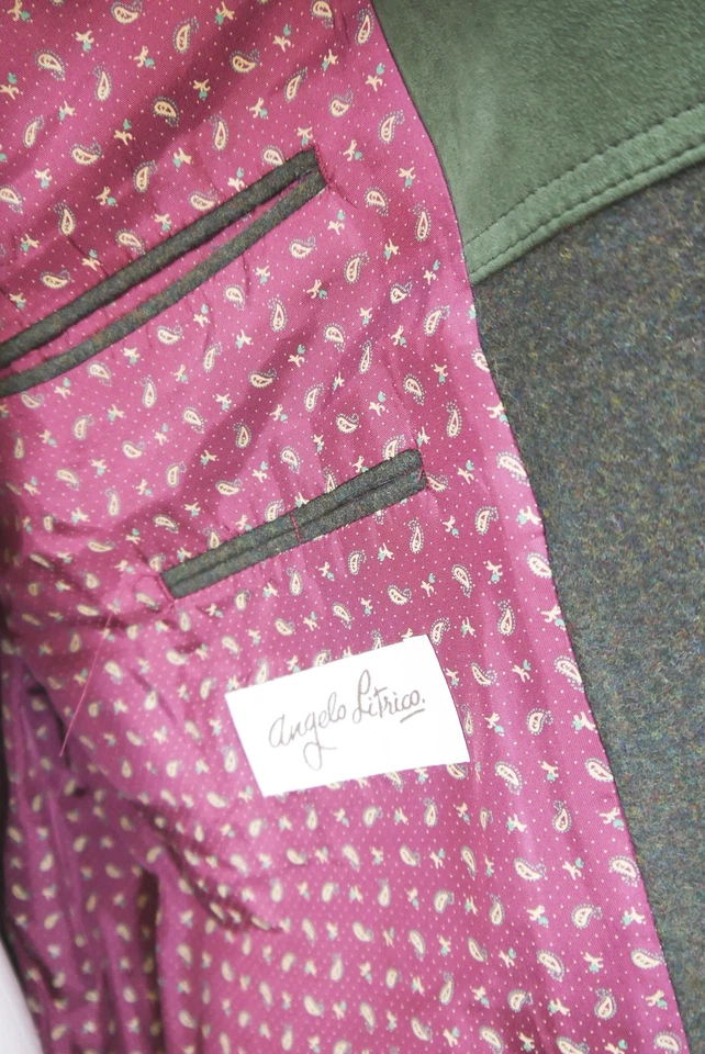 Janker Loden Trachtenjacke mit Leder Revers in grün Schurwolle Litrico C&A Gr.54 - Bild 2 von 4