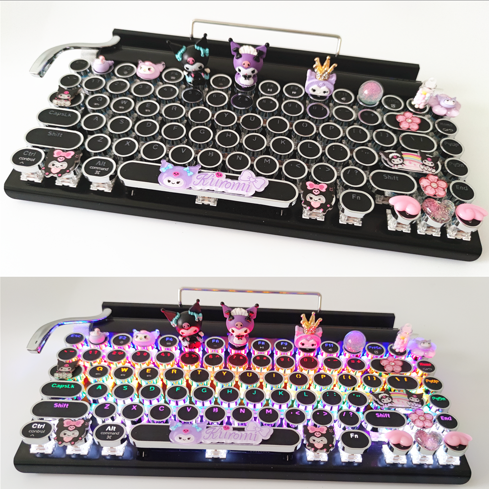 My Melody Kuromi Cinnamoroll Punk Typewriter Wireless Mechanical Keyboard 83keys eBay