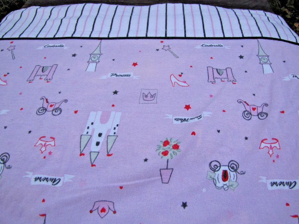 迪士尼魔法王国全平灰姑娘城堡白雪公主法兰绒床单  — 第 3/4 张图片