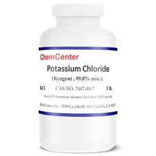Potassium Chloride, High Purity Crystals, Reagent , 1 lb.