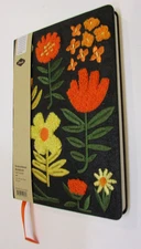New Denik Embroidered Floral Flowers hc Notebook 5.75" x 8.25" Diary Journal