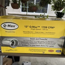 New Can Fan Q-Max 12″ 1708 CFM 120V 4.1A 3300 RPM 517W Hydroponic Grow Exhaust