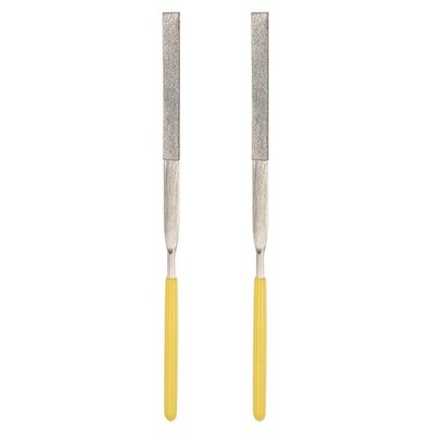 2Pack 3mm x 140mm flache Diamant-Nadelfeilen,Handwerkzeug für Metall,Holz,