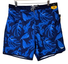 Men's Speedo Hawaiian Floral Swim Trunks Boardshorts UPF 50 Blue Size XXL